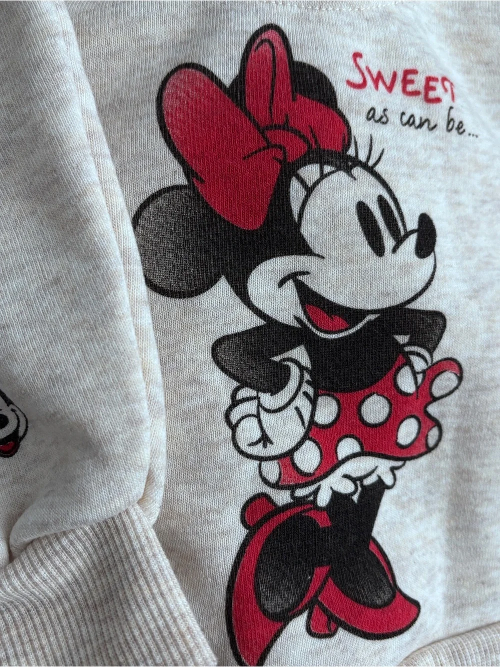 Disney Baby Minnie 2 piece Sweatshirt Sweatpants Set Ruffle Beige 0-3m